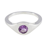 Teresa Feminine Purple Solitaire Ring Amethyst Purple